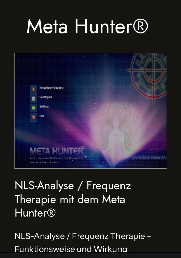 NLS-Analyse & Frequenzbalancierung mit dem Meta Hunter®